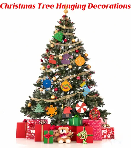 Miniatura 6 de Collabell Kit de manualidades de pintura de madera de Navidad, pinta tus propios adornos de Navidad, rebanadas de madera sin terminar, manualidades