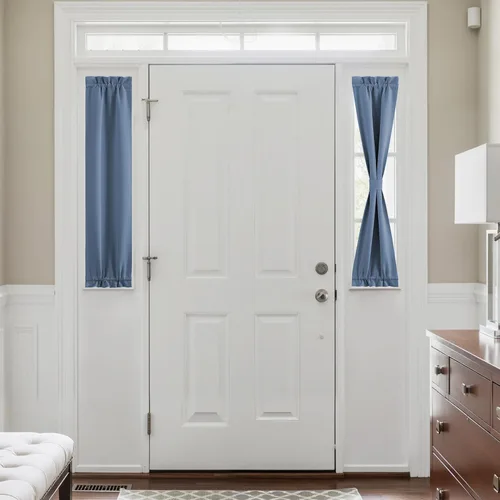 Miniatura 89 de NICETOWN Cortinas opacas unicolor con aislamiento térmico para puerta francesa, granja, oscurecimiento de habitación, puertas y ventanas de Marrón