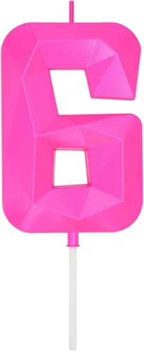 Miniatura 68 de DERVENTA Velas de cumpleaños con números grandes, 3D, color rosa, 3.7 pulgadas, decoración para tartas de fiesta, 1 pieza (número 3 rosa)