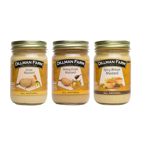 Miniatura 4 de Dillman Farm All Natural Honey Mustard - Paquete variado de 3 piezas Mostaza Miel, Mostaza Miel Dijon, Mostaza Habanero Miel Sin gluten, sin