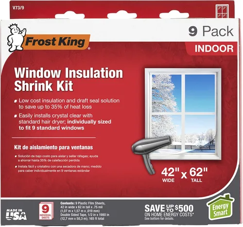 Frost King - Kit de ventana retráctil para interiores, V73/9H