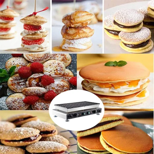 Miniatura 6 de Máquina para hacer panqueques holandesa de 50 agujeros, 1700 W, máquina eléctrica antiadherente para hacer panqueques, máquina para hacer panqueques