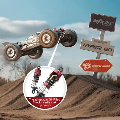 Miniatura 3 de HYPER GO H16PL 1/16 RTR Buggy RC sin Escobillas Rápido para Adultos, Camión RC Máx 61 km/h, Coche de Carreras 4WD de Alta Velocidad con Batería 2S