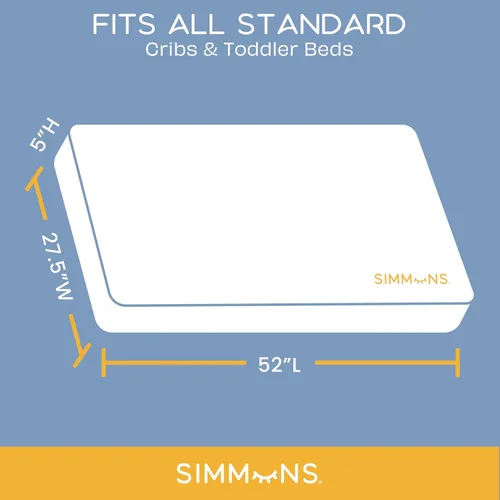 Miniatura 3 de Simmons - Colchón transpirable para cuna y colchón infantil con funda extraíble y lavable a máquina, GREENGUARD Gold - Impermeable - Núcleo de fibra