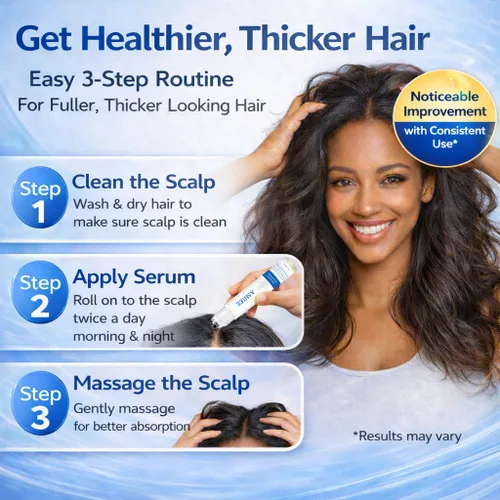 Miniatura 4 de Roll-On para el crecimiento del cabello con romero y jengibre, suero de crecimiento del cabello enrollable de precisión para adelgazar el cabello