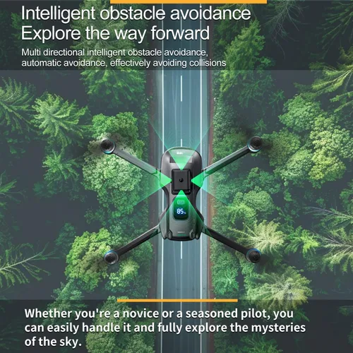 Miniatura 6 de Drone GPS con controlador de pantalla HD de 5.9 pulgadas, cámara UHD 2K, prevención de obstáculos láser de 360°, despegue/retorno con una tecla