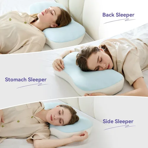 Miniatura 5 de Almohada cervical para el alivio del dolor - Almohada refrescante para dormir de lado, almohada ergonómica de espuma viscoelástica para el soporte