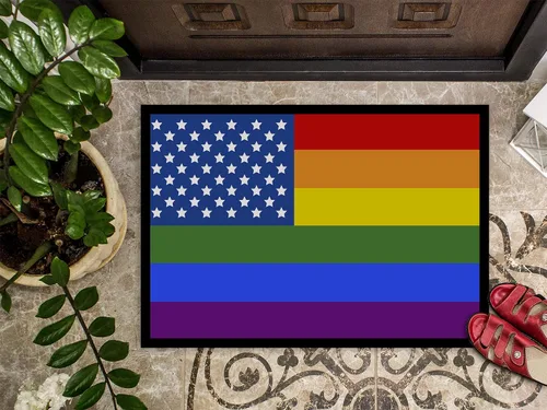 Miniatura 3 de Caroline's Treasures CK8013JMAT - Tapete con orgullo gay de Estados Unidos, 24 x 36 pulgadas, para interiores y exteriores, para entrada