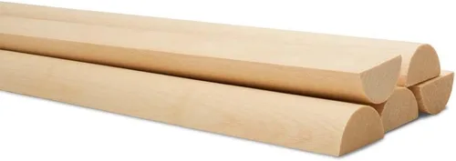 Miniatura 4 de Varillas de madera divididas de 48 pulgadas x 1 pulgada, paquete de 10 tacos de madera largos sin terminar divididos para bricolaje de madera