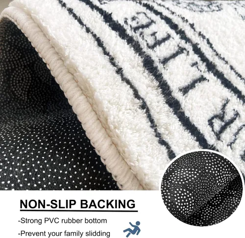Miniatura 4 de Alfombras de baño blancas suaves y lindas para suelo de baño, 20 x 32 pulgadas, lavables a máquina, antideslizantes, para ducha, inodoro, bañera