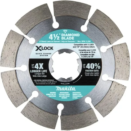 Miniatura 2 de Makita E-12647 X-Lock 4-1/2" Diamond Blade Paquete variado para corte de mampostería, 3/pc
