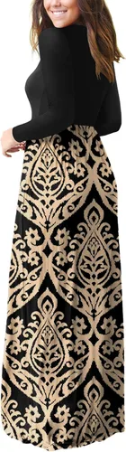 Miniatura 3 de GRECERELLE Vestido largo casual de manga larga para mujer, vestido largo de viaje para vacaciones