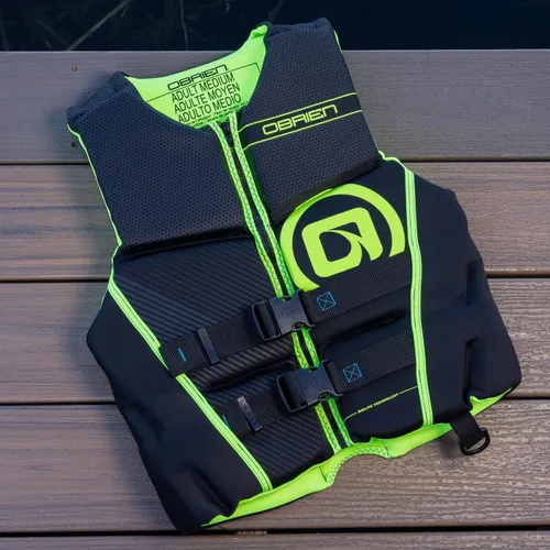 Miniatura 2 de O'Brien Chaleco salvavidas de neopreno Jr aprobado por USCG, 77-125 libras para lago, río, PWC, wakeboard