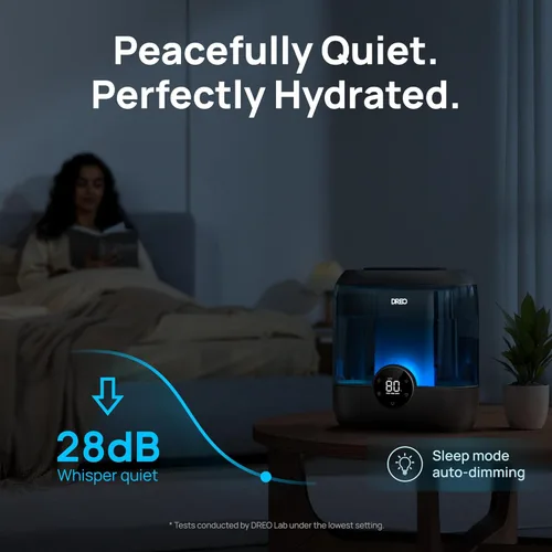 Miniatura 6 de Dreo Humidificadores de llenado superior de 6 L para dormitorio, tiempo de funcionamiento de 60 horas, 28 dB, silencioso, humidificadores de aire