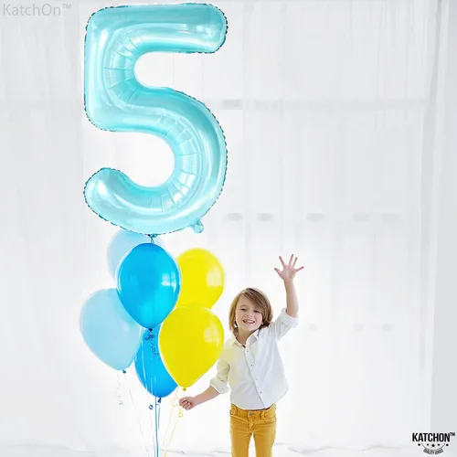 Miniatura 225 de KatchOn, Globo grande azul número 2 de 40 pulgadas Decoraciones de cumpleaños de Baby Shark para niño de 2 años Globo azul número 2 Globo