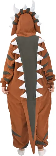 Miniatura 5 de Triceratops - Pijama de dinosaurio para adultos, disfraz de dinosaurio para Navidad, Halloween, cosplay, ropa de dormir