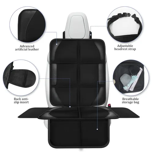 Miniatura 6 de Fundas protectoras de asiento de automóvil, para asiento de automóvil, tela 600D, impermeable, antideslizante, acolchado más grueso con bolsillos