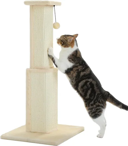 PAWZ Road Poste Rascador Grande para Gatos de 32" de Alto, Poste Rascador para Gatos de Interior Adultos, Poste Rascador Definitivo con Sisal