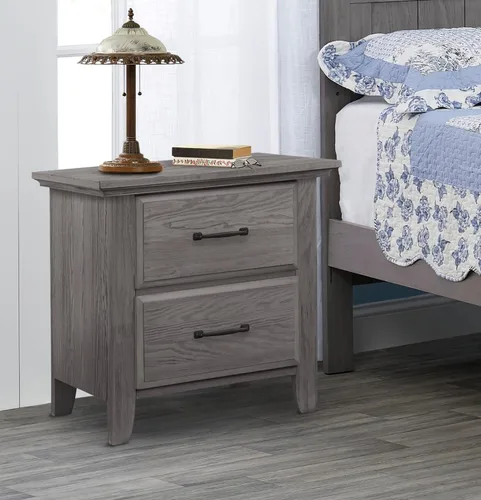 Miniatura 3 de Soho Baby Chandler Premium - Mesita de noche con 2 cajones, color gris grafito