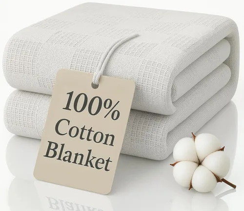 Miniatura 10 de JMR - Manta de punto gofre, 100 % algodón, tamaño Queen, ligera, tejida de punto gofre, para cama, sofá y sofá, transpirable, cómoda para todas