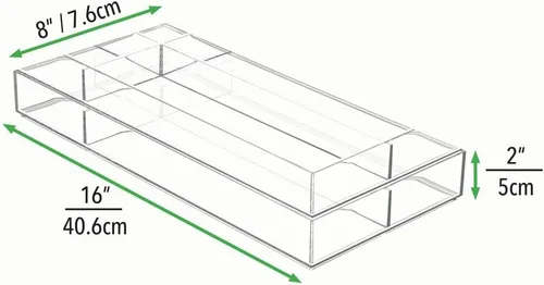 Miniatura 7 de mDesign Bandeja organizadora de cajones de almacenamiento divididos de plástico apilable para oficina, para armario, escritorio, estante u
