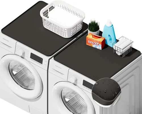 Miniatura 7 de SEIRI 2 piezas Cubiertas y Tapetes para Lavadora y Secadora para la Parte Superior, 26'' x 18'' Tapete Protector Superior de Silicona para Secadora