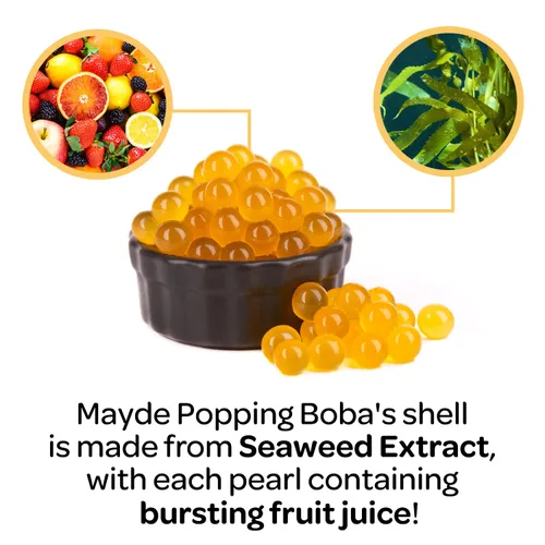 Miniatura 6 de Mayde Perlas de Boba Popping para bebidas, postres y cuencos de desayuno, perlas explosivas de arándanos (sabor a arándano, 7 libras)
