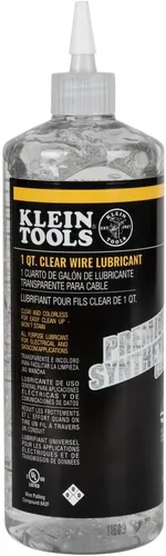 Klein Tools 51028 Lubricante transparente, fabricado en Estados Unidos, lubricante sintético transparente para cables eléctricos, botella exprimible