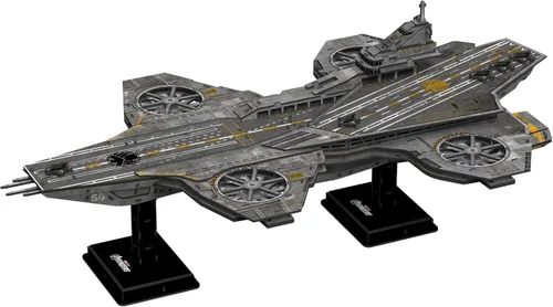 Miniatura 2 de 4D Build, Marvel Studios Avengers Helicarrier, kit de modelo de papel de rompecabezas 3D, kit de modelo de papel de 220 piezas para adolescentes
