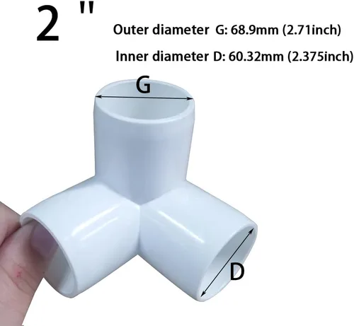 Miniatura 2 de Accesorio en T de PVC de 1", Conector de Codo de 3 Vías, Codo de 90 Grados con Salida Lateral Grado Muebles, Accesorios de Esquina de PVC