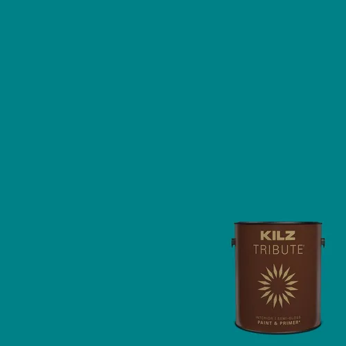 Miniatura 32 de KILZ TRIBUTE Pintura e imprimación, para interiores, semibrillante, Vintage Indigo, 1 galón Índigo Victoria