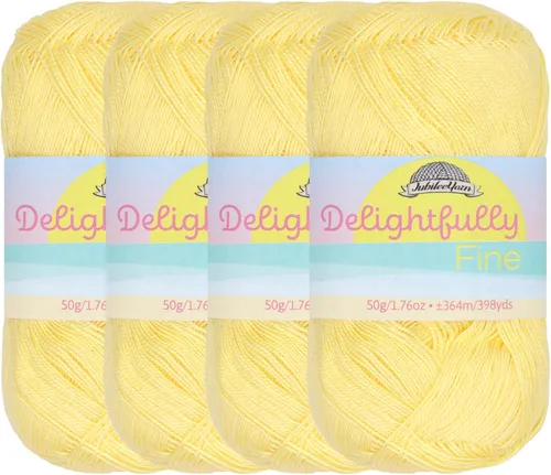 Miniatura 36 de JubileeYarn - Ovillo de hilo deliciosamente fino, 1.76 oz/madeja de rayón de bambú, color rosa polvo, 4 madejas
