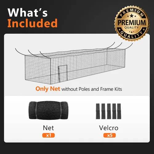 Miniatura 8 de ORIENGEAR Baseball Batting Cage Nets, ONLY NET, 70'L/55'L/35'L/20'L Baseball and Softball Cage Netting, 1.88" #45 Mesh, Professional Fully Enclosed