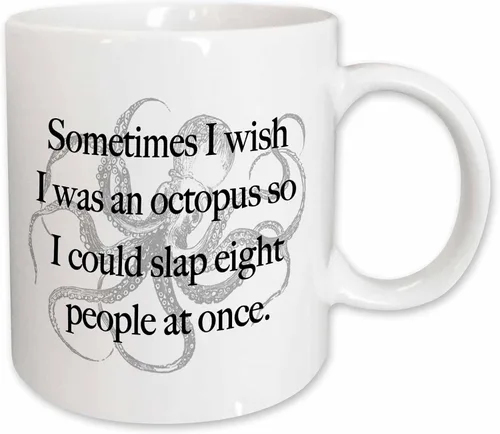 Miniatura 10 de 3dRose Taza de café, tamaño – 11 oz – Sometimes I wish I was an pultopus Funny Quotes – divertido regalo de taza de café