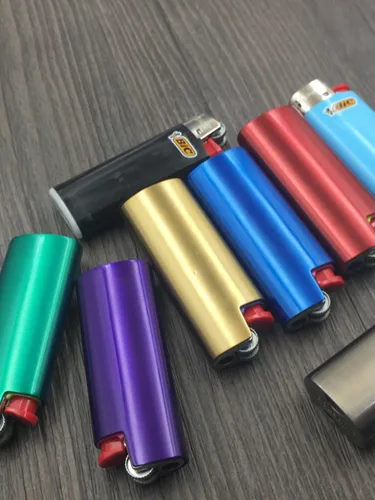 Miniatura 2 de Juego de 6 piezas de metal encendedor caso cubierta titular para mini BIC encendedor J5