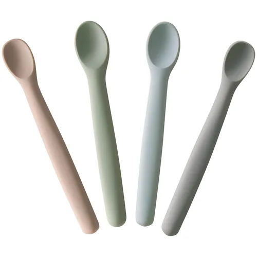 Miniatura 14 de Moonkie Juego de 4 cucharas de silicona para bebé, cucharas para niños pequeños para autoalimentación de 6 meses, cucharas de alimentación de dos