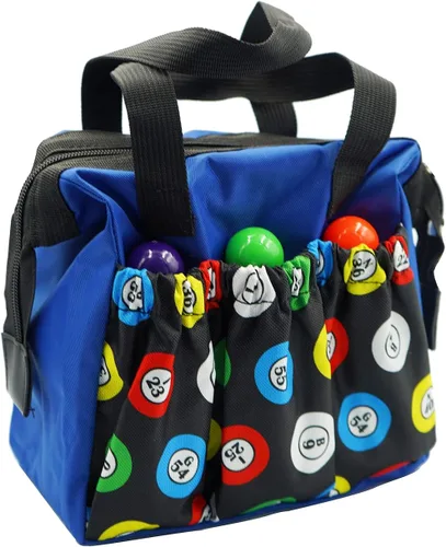 Yuanhe Bolsas de Bingo Dauber con 6 Bolsillos, Bolsa de Bingo Azul Azul / Patchwork