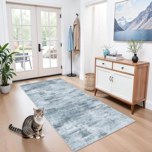 Miniatura 15 de Alfombra antideslizante lavable de 2 x 3 pies - Alfombra suave de pelo bajo para cocina, entrada y dormitorio - Tapete moderno para puerta