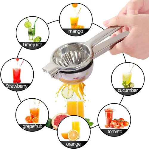 Miniatura 4 de Exprimidor de limón de acero inoxidable 304, exprimidor manual de cítricos, exprimidor premium para limones y naranjas, regalo de anillo de acero
