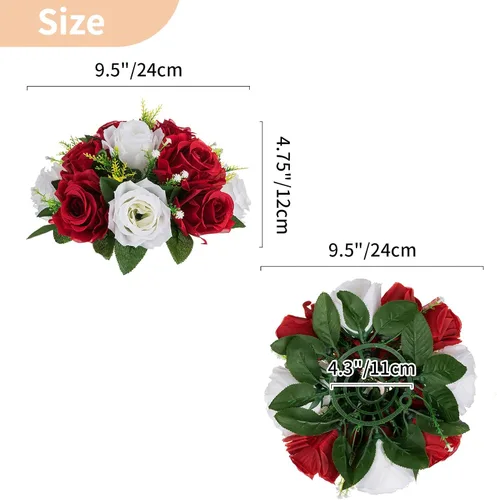 Miniatura 106 de NUPTIO Centros de mesa de flores para mesas de boda: arreglo de bolas de flores artificiales rosa y blanco para bodas, fiestas, 2 piezas de rosas