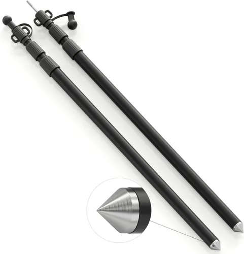 WILDROAD Bastones de lona para tienda de campaña de 7.7 pies, postes telescópicos de aluminio con parte inferior de cono de aluminio antideslizante,