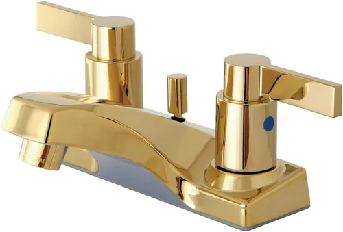 Kingston Brass KB8102NDL Grifo de baño central de 4 pulgadas, latón pulido