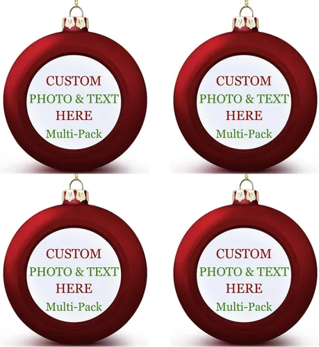 Miniatura 29 de Adornos de Navidad personalizados, texto fotográfico, haz tu propio adorno de cerámica de porcelana, regalo de recuerdos para decoración de Navidad