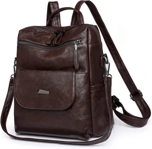 Miniatura 17 de Bolso tipo mochila para mujer, pequeño, de cuero impermeable antirrobo, bolsos de hombro para damas