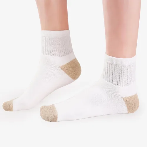Miniatura 6 de Calcetines tobilleros para mujer, calcetines de algodón acolchados completos, 6 pares de calcetines atléticos antiampollas 7-1010-13
