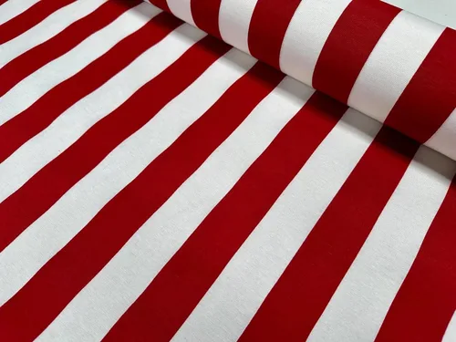Miniatura 3 de Tela a rayas blancas rojas - Sofia Stripes Cortina Material de tapicería 55.1 in de ancho
