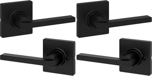 Miniatura 52 de Kwikset Casey - Manija de puerta de paso interior, palanca para puertas de armario y pasillo, manija reversible sin bloqueo, negro mate