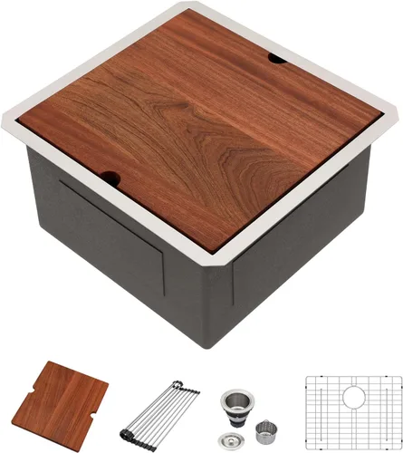 Miniatura 52 de Fregadero de Montaje Bajo de 13 Pulgadas - Beslend 13”x15”x9” Fregadero de Cocina de Acero Inoxidable de Montaje Bajo Calibre 16 Fregadero de Cocina