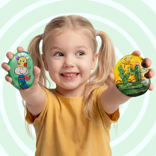 Miniatura 3 de Kit de pintura de roca: kit de roca que brilla en la oscuridad, artes y manualidades para niños de 6 a 12 años, suministros de arte, kits de pintura