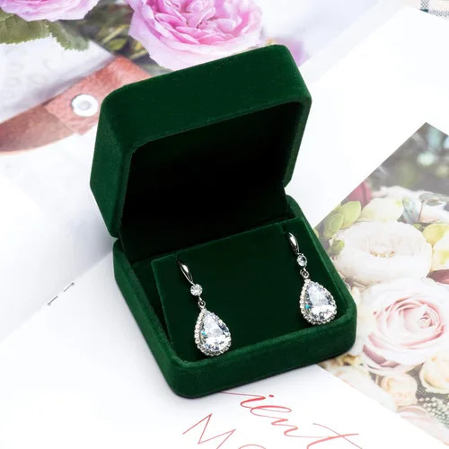 Miniatura 6 de Cajas de regalo de pendientes de terciopelo Joyero (verde)
